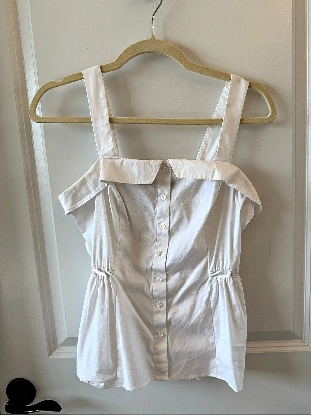 White House Black Market White Strappy poplin Camisole Like New